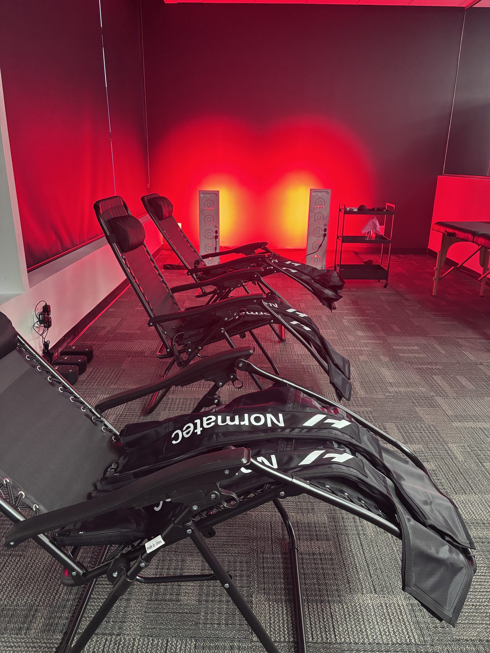 Recovery Room at PRT East York with the HyperIce Stretch Zone and mobility equipment