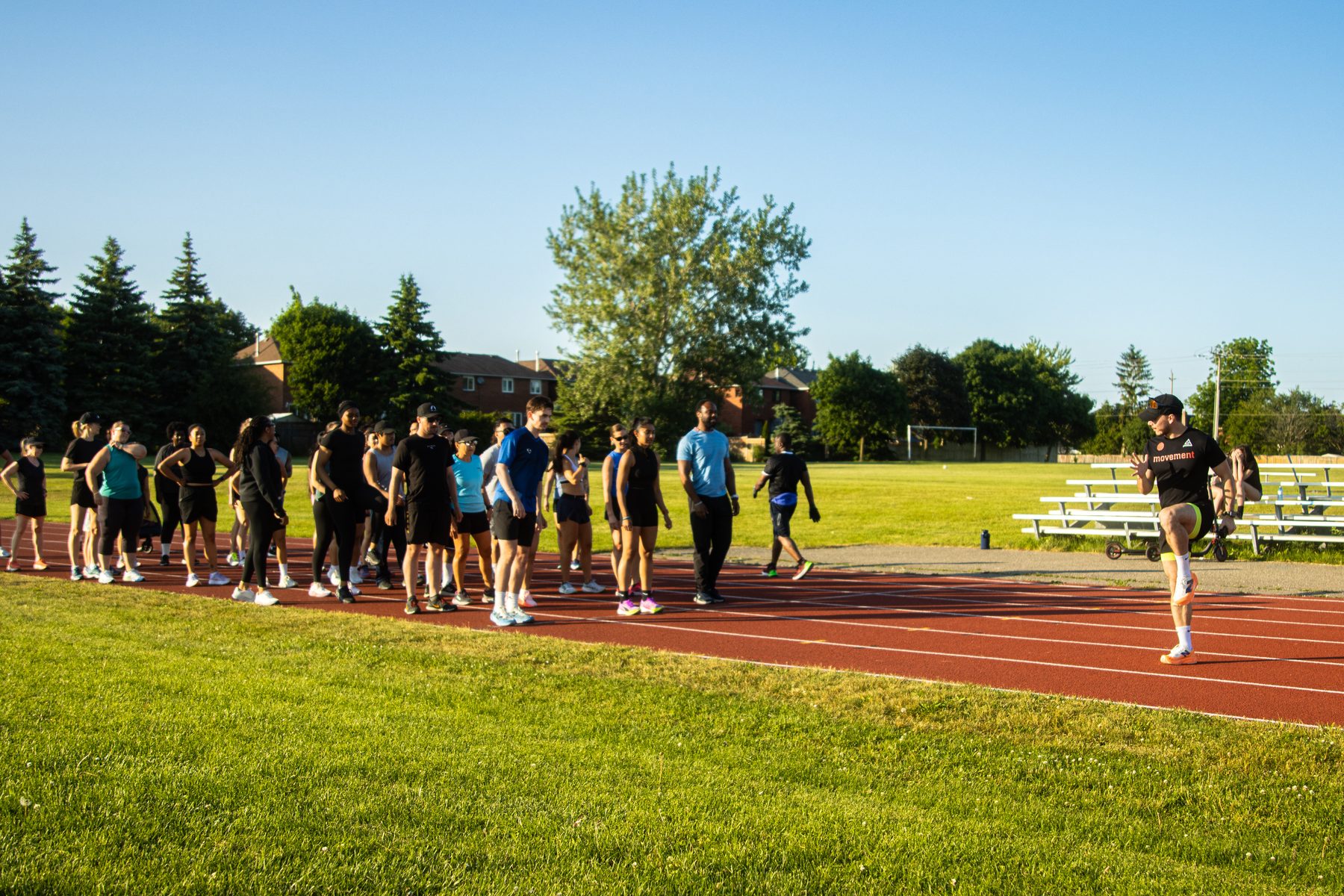 PRT Run Club on the track, performance rehab community in Toronto
